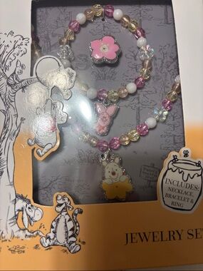 Disney Winnie the Pooh Pink, Yellow & White Kids Jewelry Set
